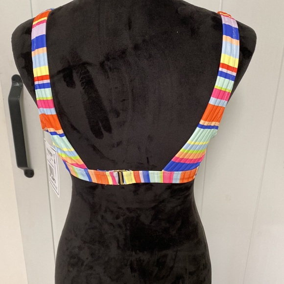 2 For $10 California Sunshine Striped Bikini Top - Picture 2 of 4